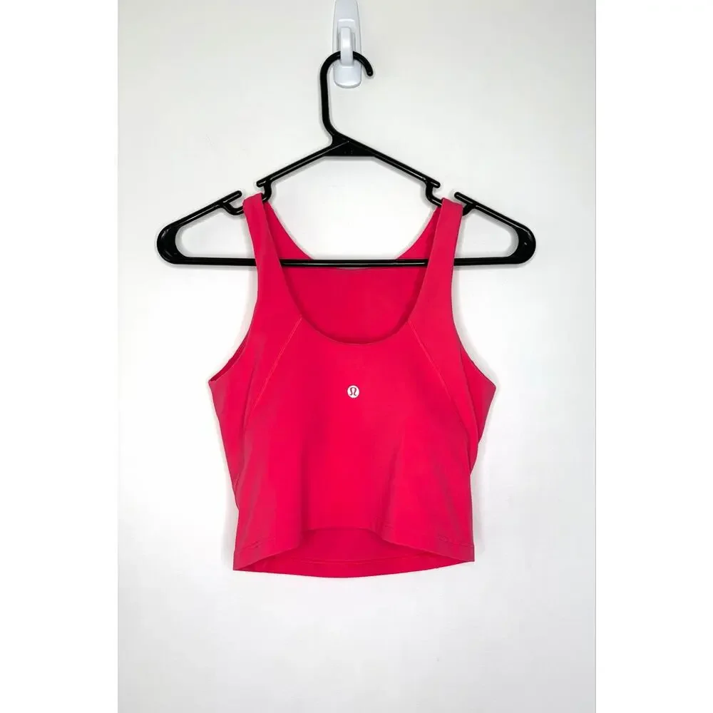 Lululemon Align High Neck Cropped Tank Top Sz 6 Lipgloss Activewear Yoga - Picture 2 of 5